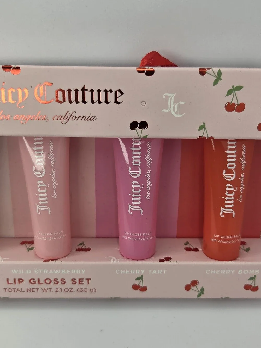 💕▪️Juicy Couture▪️ Cherry Lip Gloss Set - Pastel Pink, Coral, Mint, Pink Shades